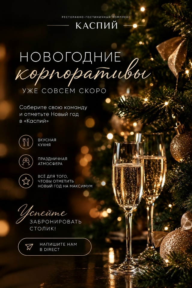 Новый Год 2026-27 в ресторане Каспий